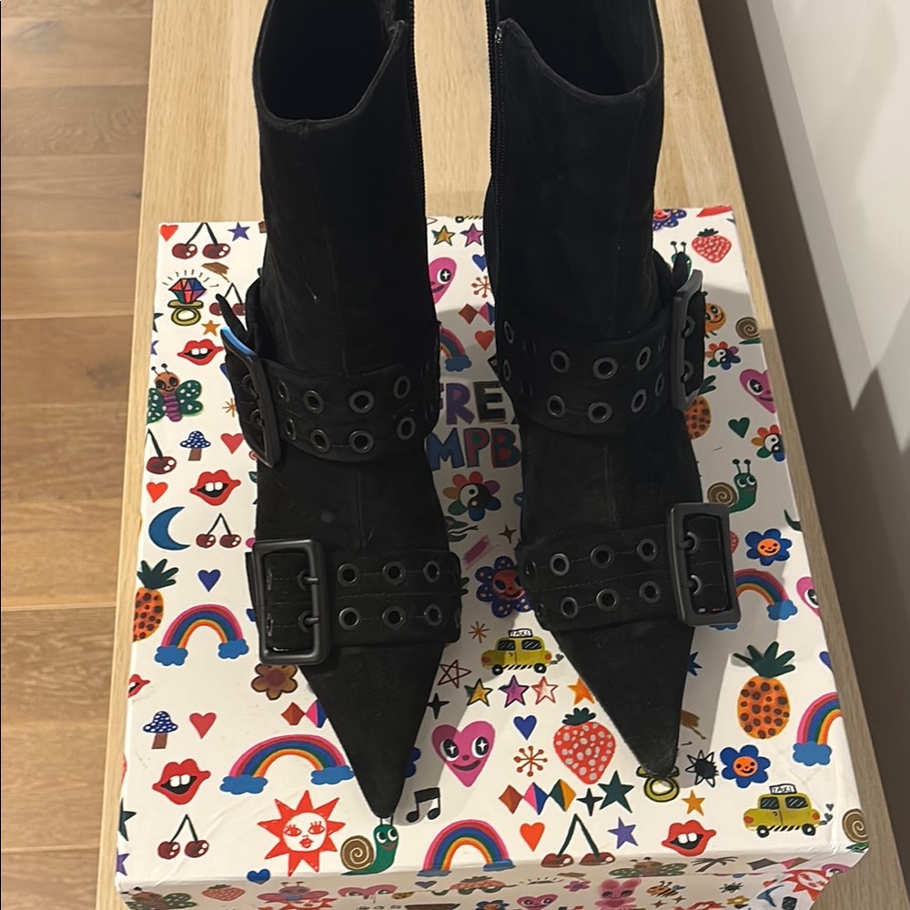 Jeffrey Campbell Black Suede Booties